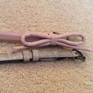 THE LIMITED SMALL LEATHER ADJUSTABLE SKINNY BELTS